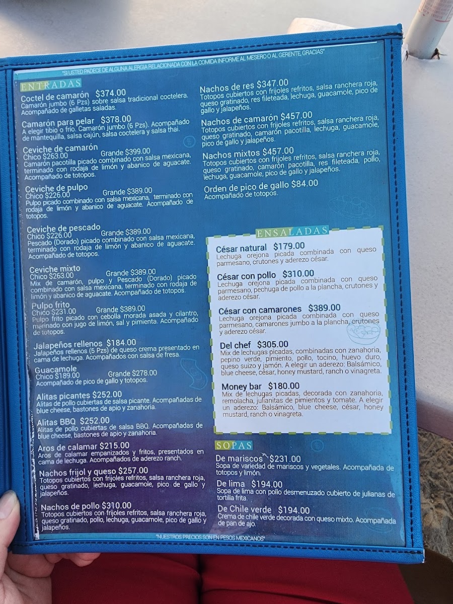 The Money Bar Beach Club Menu - Image 4